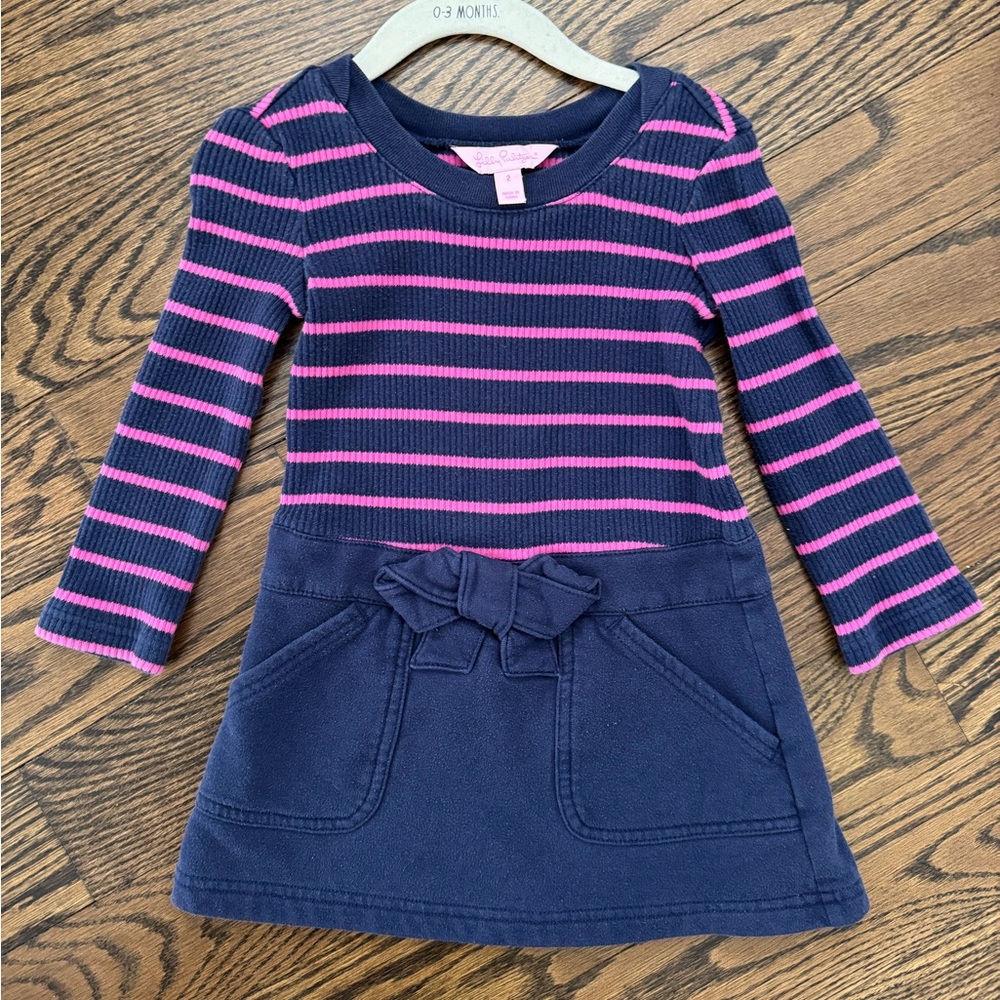 Lilly Pulitzer navy and link sweater dress